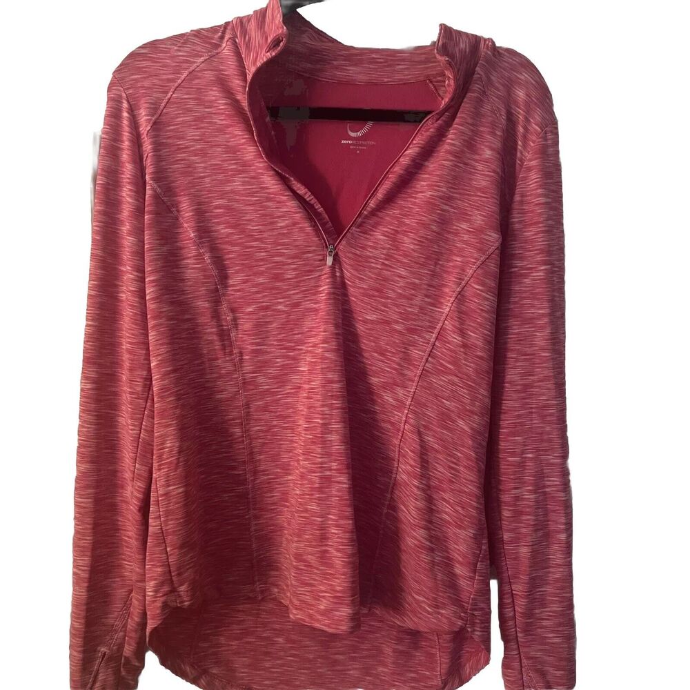 Zero Restriction Women Golf 1/4 Zip Performance Top Vented Thumb Holes M
